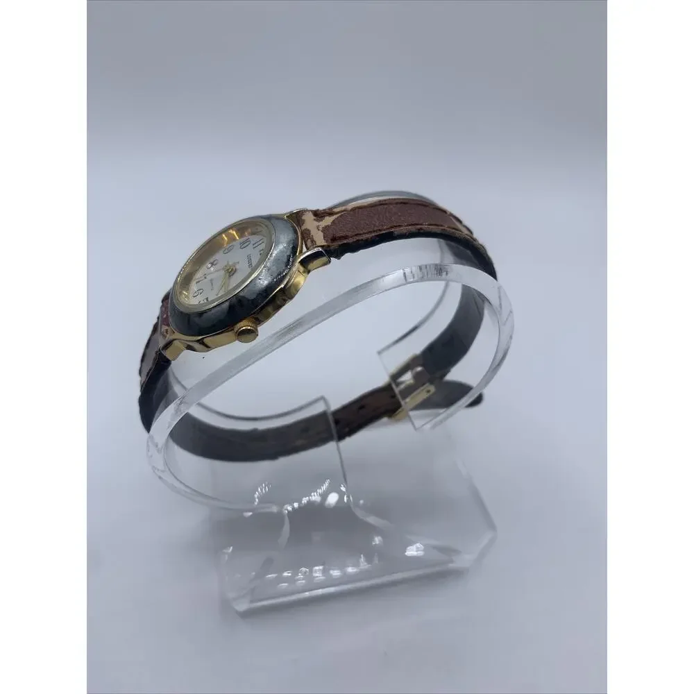 Luxury Womens White Dial Brown Leather Band Giraffe Print Watch A41